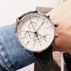 Montre pour hommes de qualité supérieure patron tous les pointeurs caractéristiques chronographe montre à quartz bracelet en cuir chronomètre décontracté pour hommes Monte Lu266I