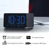 FanJu Reloj digital Despertador Radio FM Tiempo de luz nocturna con proyector Escritorio de pared Relojes de mesa electrónicos Decoración para el hogar LJ201211