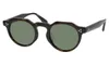 Lunettes de soleil de la marque de mode pour hommes rétro rondes femmes lunettes de soleil à la main épaisseur cadre lunettes de cadre gris / vert foncé vert lunettes de soleil