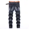 Jeans pour hommes hommes étirement trou de la marque cool de la marque plus taille plus taille 28-42 hip-hop rayé mince
