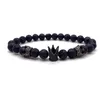 Beaded 2020 bracelet fashion men's crown 8mm tiger eye stone beads Charm