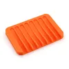 Non-slip Silicone Soap Holder Flexible Soaps Dish Plate Holders Tray Soapbox Container Storage Bathroom Kitchen Accessories DH5858