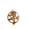 20st / Lot Chinees Style Dragon Phoenix Fox Enamel Pendant Charms för kvinnor DIY Earring Findings Smycken gör tillbehör