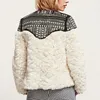 Twotwinstyle Fleece Rivet Coat for faux Faux Fur Patchwork長袖太いカーディガン冬の冬虫服201214