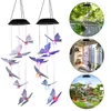 Newest Design Solar Intelligent Light Control Design and Color Shell Butterfly Wind Chime Corridor Decoration Pendant Solar Panel Colorful