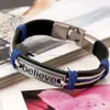 Inspirerend geloof tag lederen armbanden bangle manchet dames heren armbanden polsband mode sieraden wil en zand nieuw