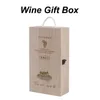 Emballage cadeau Boîte à vin en bois Double sangle de bouteille Caisses Shell Décoration de la maison Taille 35X20X10 Cm Bouteilles standard de 750 ml Rustic Solid XJ1