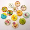 50PC Vintage bois horloge couture accessoires boutons 2 trous couture Scrapbooking artisanat accessoires pour vêtements sacs 40SP18283p