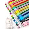 Großhandel verstellbare reflektierende Hundehalsbänder mit Glockenschnalle ID-Tag Namep Easy Wear Puppy Dog Cat Collar Zubehör LJ201111