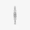 100% 925 Sterling Silver Clear Trzypoten Pierścień dla kobiet Pierścionki ślubne Modna Akcesoria biżuterii 251c