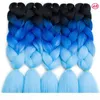 Ombre tre due colori mix kanekalon intrecciati capelli sintetici jumbo trecce estensioni per capelli da 24 pollici trecce per capelli all'ingrosso 9002676