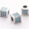 DIY sieraden Charm Hoge kwaliteit Goud / Zilver / Zwart Turquoise Micro Pave vierkante bedels met Gat