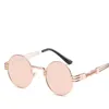 Nouvelles lunettes de soleil rondes Steampunk femmes populaires lunettes de soleil de printemps en métal pour hommes grand miroir lentille Oculos