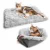 Coussin pliable pour animaux de compagnie Super doux carré en peluche chat tapis de lit petit chien repos couverture hiver chaud dormir chiot chats nid coussins de sommeil