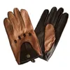 Heren lederen handschoenen mannelijk ademend mode klassieke geitenleer ongevoerd dunne lente zomer rijden wanten LJ201221