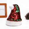 Рождественские красные шляпы блесток POM POM плюшевые колпачки XAMs светящиеся Santa Beanie взрослые блестки шляпа крытая рождественская вечеринка оптом