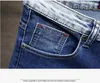 Homens jeans moda marca rasgado homens calças magras homem cowboys demin calças masculinas 9515