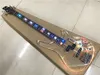 New crystal plexiglass acrylic transparent 4 string electric bass color LED flicker maple xylophone neck free of shipping