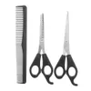3pcs/conjunto de tesouras de corte de cabelo definido conjunto de pente de cabelo de cabelo profissional tesouras de cabeleireiro com pente de cabelo