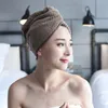 Serviette de bain en microfibre Dry Sécher Séchage rapide Lady Soft Douche Casquette Chapeau pour Lady Man Turban Tête Wrap Outils de baignade
