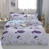 denisroom Pink polka dot pattern Bed linens Bedding Sets white duvet cover set girls Sheet Bed set DF85# T200409