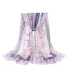 25 # Lady Womens Длинные милые печатные шарф обертывания шаль мягкие шарфы мода женские нарезанные цветы лобные кружевные градиент шелковый шарф весна y1229