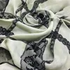 Nouveau style double couche conception impression dentelle taille 180cm - 65cm 100% soie matériel longs foulards châle foulard en soie pour femmes