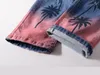 Высококачественные мужские кокосовые пальмы с печеночными цветами разорванные отрывок с слабым подходом расстроенные джинсовые штаны Джинсы