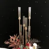 Wedding Backdrop stick 12 heads candelabra wedding Aisle Decor Gold Tall Event Table Centerpieces for Wedding Stands by sea