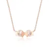 High Quality Womens Rose Gold Plated Stainless Steel Kiss Fish Necklace for Sale