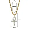 hip hop croix diamants pendentif colliers pour hommes femmes Religion Christianisme collier de luxe bijoux plaqué or cuivre zircons Cu293W