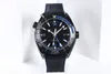 VS's Men's Mechanical Watch is uitgerust met 8906 Geïntegreerde Beweging Zwart Rode Ring Keramische Dial Rotary Bottom Cover Natural Rubber Bel