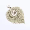 Shell Pendant Macrame Key Chains Women Handväskhängen Handvävd Söt hjärtform Nyckelring Böhmen Tillbehör DROP 251G