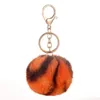 2021 8cm Two-color Rabbit Fur Ball Keychain Bag Plush Car Keychain Holder Pendant Key Chain Rings For Women Fashion Jewelry