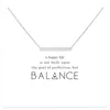 Bar Chocker Colar Necklaces Gold Silver With Card Pendant Necklace For Fashion Women Jewelry BALANCE