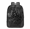 Borse zaino moda 3D con teschio in rilievo per donne Borsa unica per ragazze Cool Schoolbag Rivet Personality Laptop bag per adolescenti mochila
