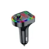 F5 F6 Bil Charger Bluetooth 5.0 FM Sändare RGB Atmosphere Light Car Kit Mp3 Player Wireless Handsfree O -mottagare med Retail Box7833678