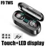 F9 TWS BT V5.1 Wirelesss Earphone Touch Control 1200mAh Charging Box Sports Waterproof Earphones with LED Digital Display