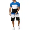 Survêtement deux pièces pour hommes, chemise et Short, T-shirt à manches courtes et col rond, ensemble pantalon court, taille 3XL, nouvelle collection été