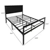 Moldura de cama de plataforma de metal completa de estoque completo com cabeceira / sem caixa mola necessária A29