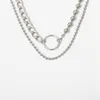Collana con catena di perline Gioielli 2 pezzi/set Collana girocollo con clavicola in argento Regalo di Capodanno da donna