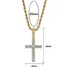 hip hop croix diamants pendentif colliers pour hommes femmes Religion Christianisme collier de luxe bijoux plaqué or cuivre zircons Cu293W