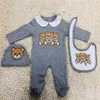 kinderen Baby Kleding Mode Pasgeboren Baby Rompertjes Baby Jongens meisje Jumpsuits slabbetjes Cap Outfits Set 0-18 maand