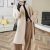 Autumn Winter Long Wool Coat Women Thickened Warm Classic Fashion Fur Integrated Lace Up Cashmere Jacket Woman Parkas Luxury 201218