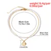 Vintage Gold Bead Shell Choker Halsband för Kvinnor Sequin Pendant Halsband Imitation Pearl