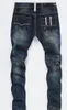 Байкерские джинсы мужские мото джинсовые мужские модные брендовые дизайнерские рваные рваные бегуны потертые плиссированные мотоциклетные джинсы Брюки черные синие289d