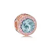 Fine jewelry Authentic 925 Sterling Silver Bead Fit Pandora Charm Bracelets Opal Rose Gold Pink Style Pendant Safety Chain Pendant DIY beads