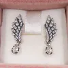 Authentic 925 Sterling Silver Dangling Angel Wing Stud Earrings luxury for women men girl Valentine day birthday gift 298493C013232163