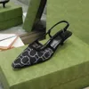 2022 nuove donne firmate scarpe eleganti di lusso sandali da donna sexy in pelle con punta quadrata nera 35-40 con scatola