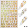 Holographic 3D Butterfly Nail Art Stickers Adhesive Sliders Colorful DIY Golden Silver Nail Transfer Decals Foils Wraps Decoration1292034